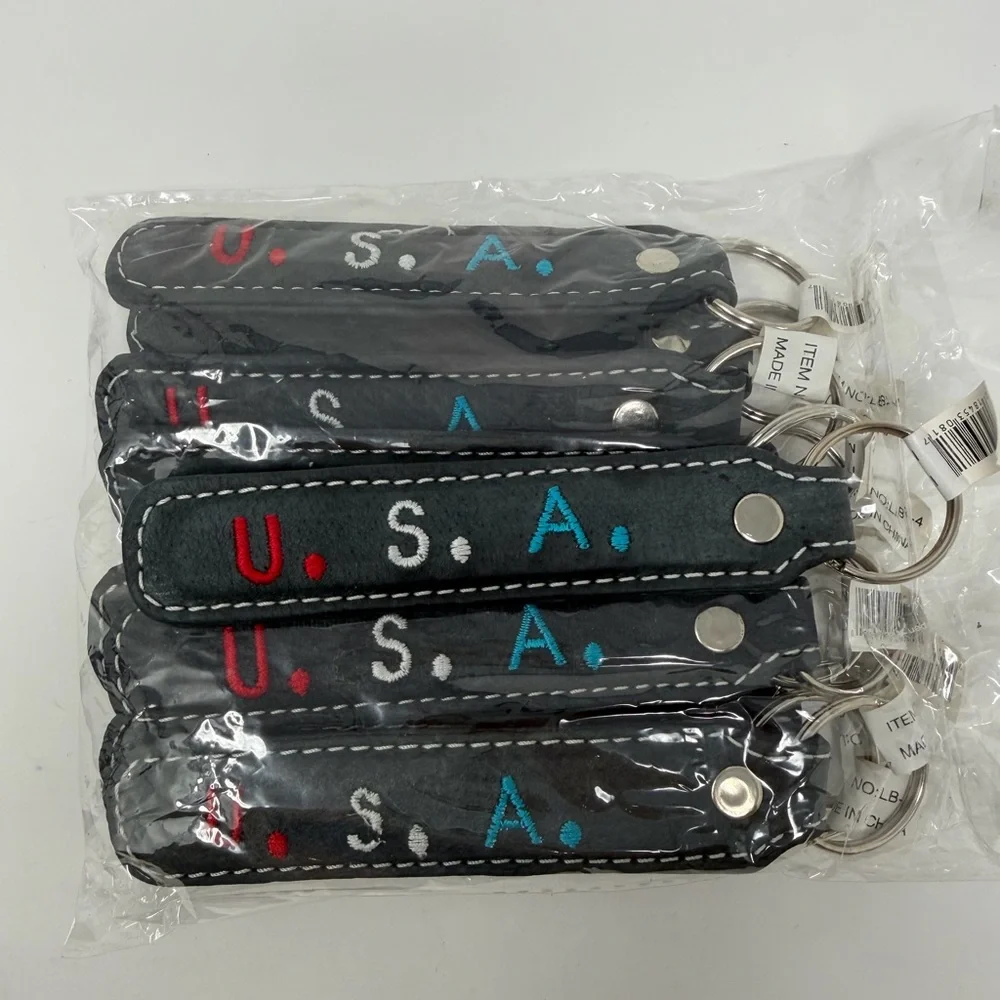 12 U.S.A. Embroidered Keychains